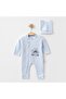 2-Piece Jumpsuit Set 3 - 6 Months Cuffed Snap-On Printed Jumpsuit and Hat "You Are a Star" - 2