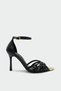 Dream Kafes Model Gold Detailed Women's Black Heeled Shoes