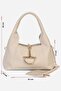 Nora Genuine Suede Shoulder Bag with Metal Buckle - 2