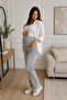 Gray Maternity Flexible Abdominal Banded Waist Adjustable Jeans - 2