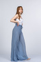 Women's Summer Blue Lorienne Crinkled Loose Chiffon Trousers Casual Comfortable 30397 - 3