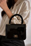 Women's Black Patent Leather Mini Box Handbag with Side Cross Strap and Handle Modern Stylish Women's Bags - 7