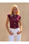 New Product Sleeveless Accessory Detailed Ruffle Fabric Women's Blouse