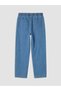 Balloon Fit Women's Jean Trousers with Elastic Waist