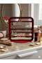 Elegant Modern Earring Stand, Red Jewelry Organizer, Jewelry Stand, Earring Hanger, 4-Compartment Organizer