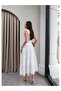 Lace Embroidered Belted Midi Dress - 5