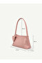 Wrinkled Textured Pink Shk218 Faux Leather, Snap Fasteners, Glasses Case with Charm, Single Compartment, Hand, Arm and Shoulder Bag - 7