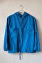 Cobalt Blue Hooded 3/4 Sleeve Zippered Pocket Embroidered Casual Cotton Woven Jacket 60 60 - 2