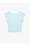 Bürümcük Fabric Textured Slim Fit Sleeveless Crop T-Shirt with Back Detail - 3
