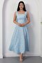 Square Neck Floral Thick Strap Dress Grs4009 - 6