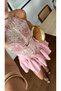 Pink Zipper and Lace Detailed Mini Dress - 7935 - 3