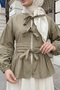 Lace-Up Skirt Top Kimono Y0126 - Light Khaki - 3