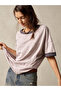 Pink Contrast Trim Drop Shoulder T-Shirt with Pocket Detail - 3
