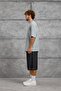 Men's T-Shirt Ripped Detail Washable Gray Oversize Ripped Crew Neck Cotton - 5