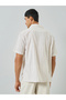 Men Beige Striped Resort Collar Linen Shirt - 4
