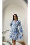 Shirt Collar Full Button Closure Wrinkled Fabric Dress - 5