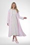Women's Large Size Floral Patterned Long Sleeve Dressing Gown Nightgown 2 Piece Set %100 Cotton - 2