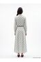 Lcwaikiki Classic White Shirt Collar Plaid Waist Belted Dress - 3
