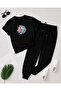 Stay True Print Detailed T-Shirt Tracksuit Set