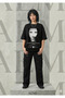 Unisex Şebnem Ferah Printed Oversize Crew Neck Black T-Shirt - 2