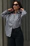 Black Oversize Checkered Women's Shirt Mg2822 - 5