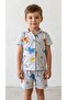 Boy's 4,5,6,7,8,9,10,11 Years Old Summer Pajama Set 30/1 Single Jersey 100% Cotton - 2