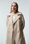 Double-Breasted Collar Belted Stone Trench Coat 14049 - 3