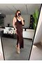Women's Two-Piece Inside Mini Length Tank Top Thin Straps Deep Slit Dress - 2