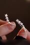 Women's Zircon Stone Waterway Star Model Ear Climber Silver Safety Pin Earrings - 2