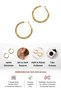 Women's Gold Color Twisted Vintage Hoop Earrings 3.5cm Stylish Modern Earring Model - 4