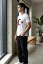 Unisex Turkish Flag Printed Basic T-Shirt Comfortable Fit Crew Neck Red/White - 5