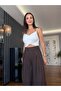 Brown Striped Single Pleat Design Palazzo Trousers - 2