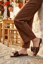 Brown Thin Sole Bow Detailed Women's Slippers 513124 Z