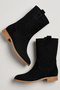 Mellow Women's Suede Low Heeled Summer Boots, Perforated Summer Women's Booties - 4