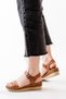 Zri̇n1-07 Premium Tan Genuine Leather Padded Women's Sandals - 5