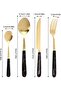 24 Piece Gold Cutlery Set 420 Stainless Steel 6 Place Settings Blue Ceramic Handle Knife Fork Spoon Coffee Spoon Set Formal Dinnerware Hygienic Stand - 3