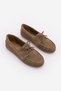 Women's Genuine Leather Loafer Masculine Lace-Up Olive Hole Look Casual Shoes Matrin Soil Suede - 6