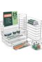 Drawer Organizer 25-Piece Clear Set - Plastic Storage Bins with 4 Sizes, Non Slip Pads, Storage Drawer Dividers Set for Fridge Organizer, Bathroom, Vanity, Makeup Organizer & Office