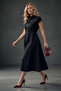 Women's Black Zipper-Down Summer Midi Dress - 4
