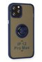 Shopilke iPhone 12 Pro Case Montreal Ringed Silicone Cover (20416) - Navy Blue - 2