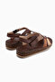 Cathrin Genuine Leather Brown Women's Sandals - 6