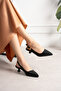 Short - Hazelnut Heeled Women's Shoes 4 cm Skin Black - 5