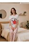 Women's Pajama Set with Apple Design - 6