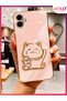 Rose Edges Gold Detailed Lucky Cat Stand Luxury Silicone Case for Samsung Galaxy A04