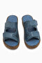 Aditi Genuine Leather Blue Double-Strapped Women's Slippers - 5