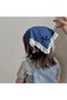 Navy Blue Polka Dot Korean Style Ruffled Triangle Crown Bandana Hair Band Summer Hat Vintage Bohemian - 3