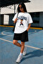 Women's California Teddy Bear Printed Oversize 100% Cotton T-Shirt Shorts Set