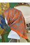 Orange Gray Viscose Velora Scarf - 2