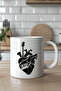 Music Themed Heart Patterned 330ml Printed White Ceramic Mug Cup