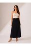Women's Via Model Belted Long Plus Size Pencil Skirt Hijab Skirt